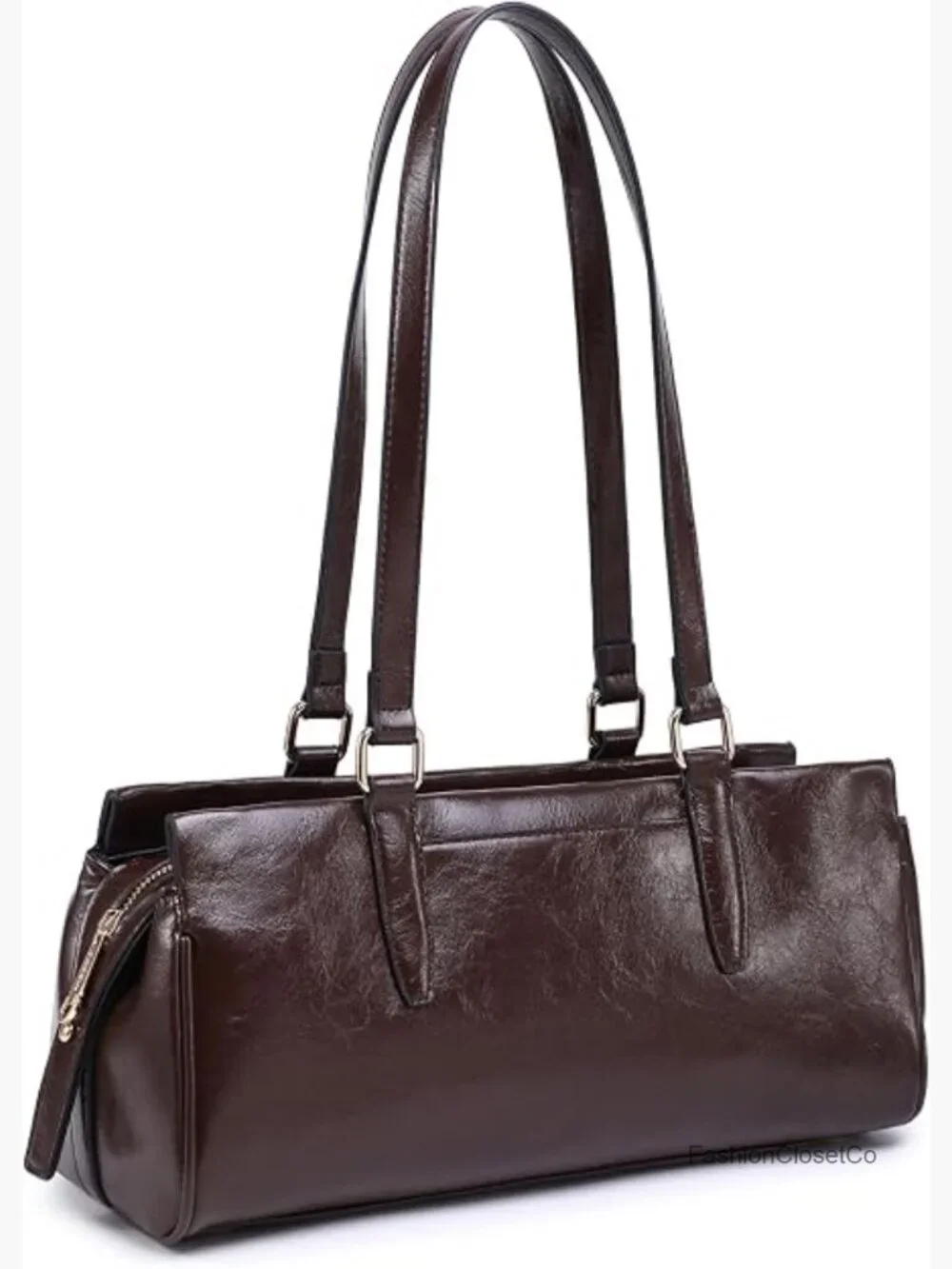 Vegan Leather Hobo Bag with 3 Compartments and 6 Pockets